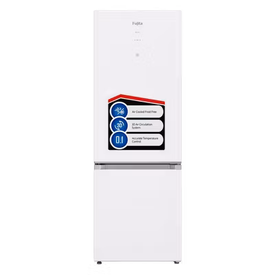 Fujita 345 Ltr BCD-345WG Glass Door Refrigerator White