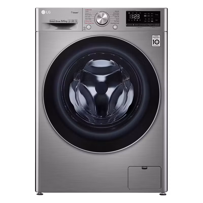 LG 9.00/6.00 Kg F4V5VGP2T (Silver) Front Loading (Combo) Washing Machine