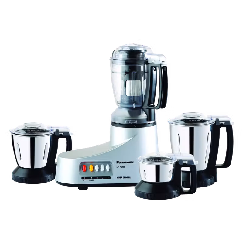 Panasonic MX-AC400 4 Jars Silver Mixer Grinder