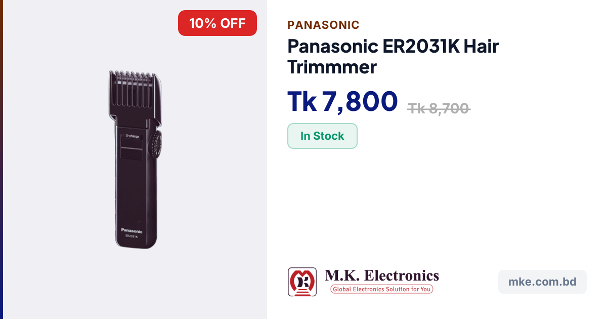 Panasonic ER2031K Hair Trimmmer | M.K. Electronics